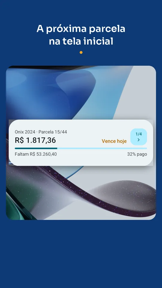 Próxima parcela no widget da tela inicial